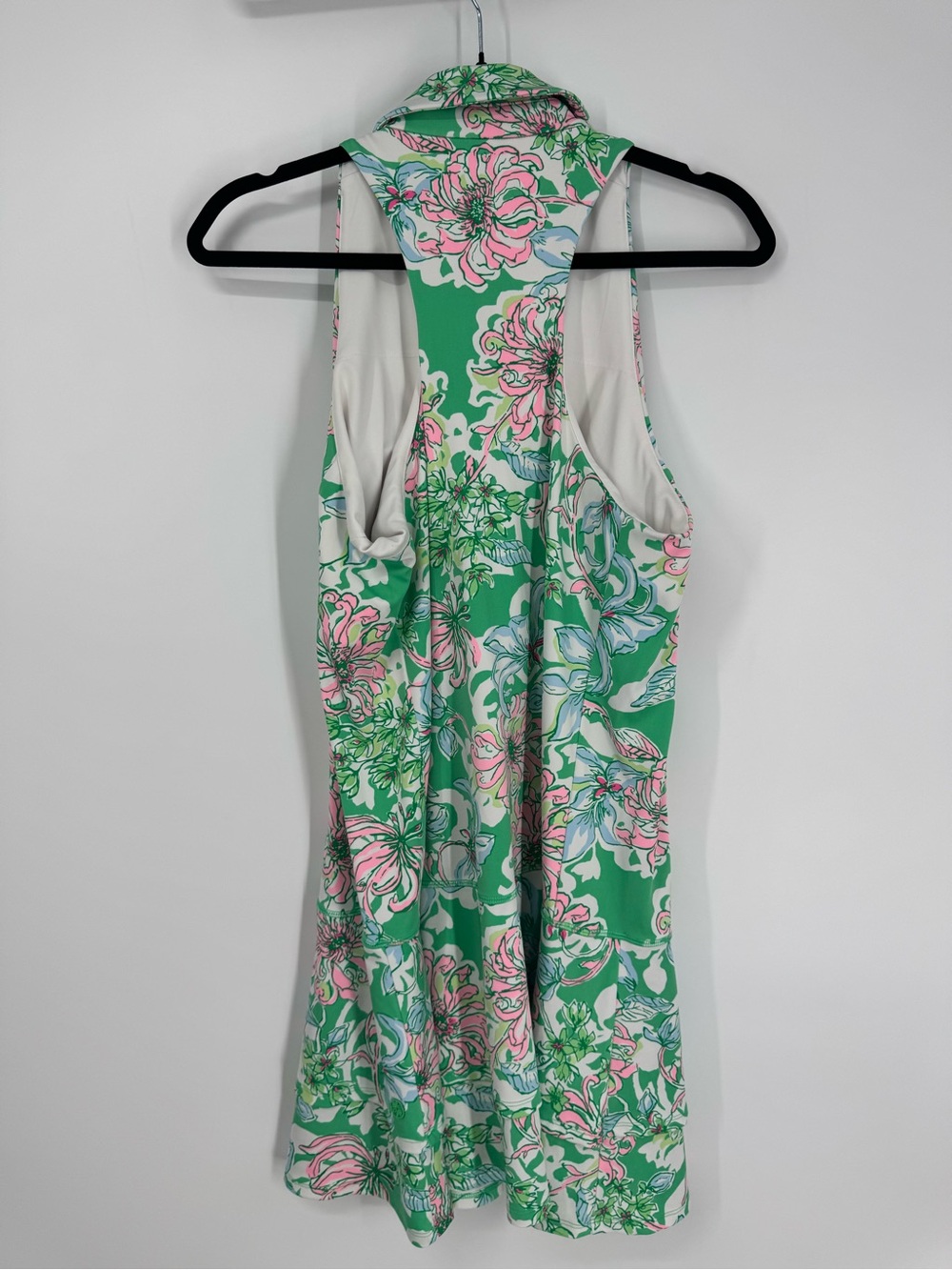 Lilly Pulitzer UPF50+ Lluxletic Dania Dress Green Floral Sleeveless Resort Sz L - Picture 11 of 14